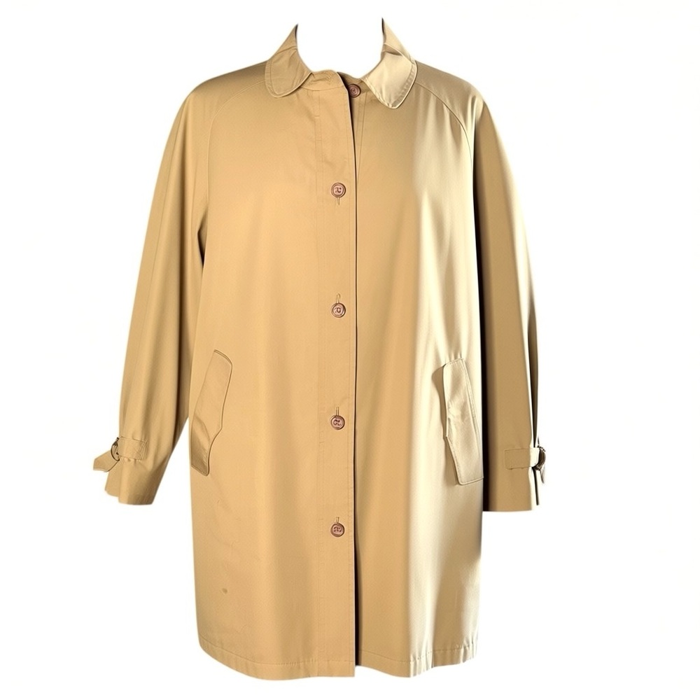 London Fog Trench 22 1/2 Khaki Overcoat Vintage